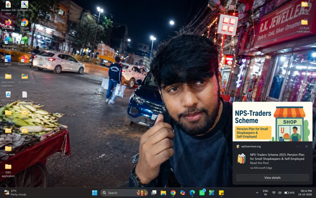 Website push notifications on desktop