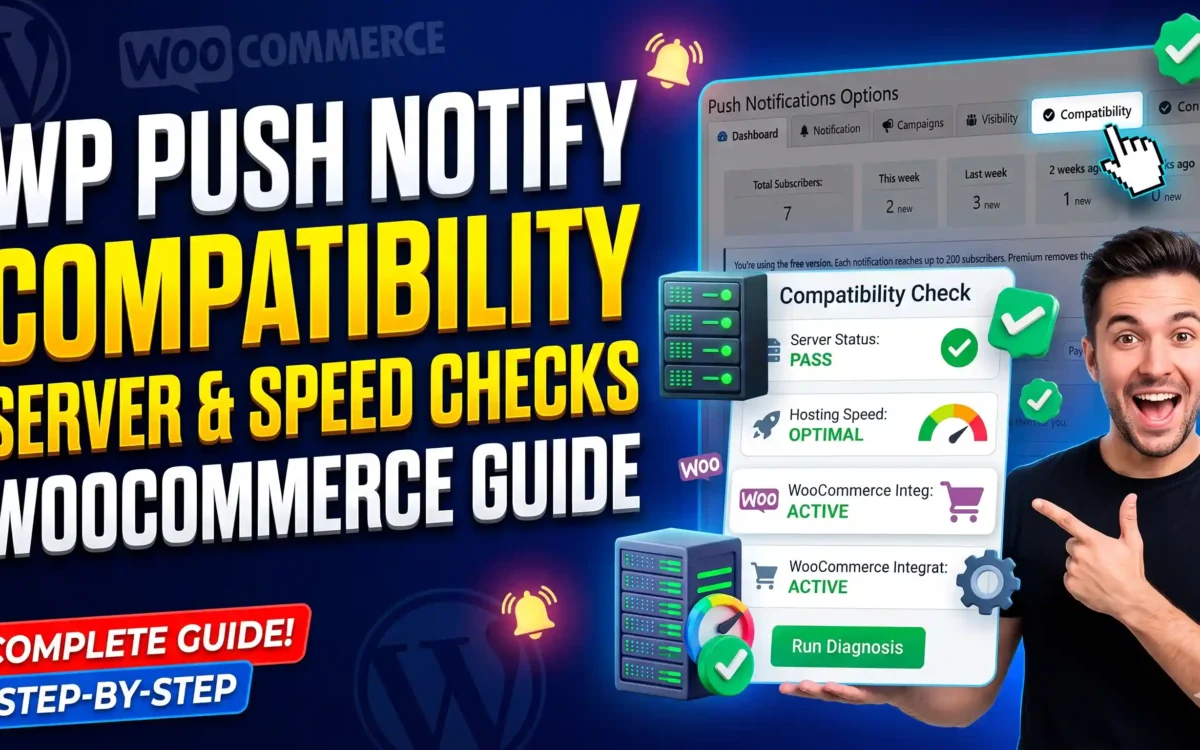WP Push Notify Compatibility Tab Guide: Server Checks, Hosting Speed and WooCommerce