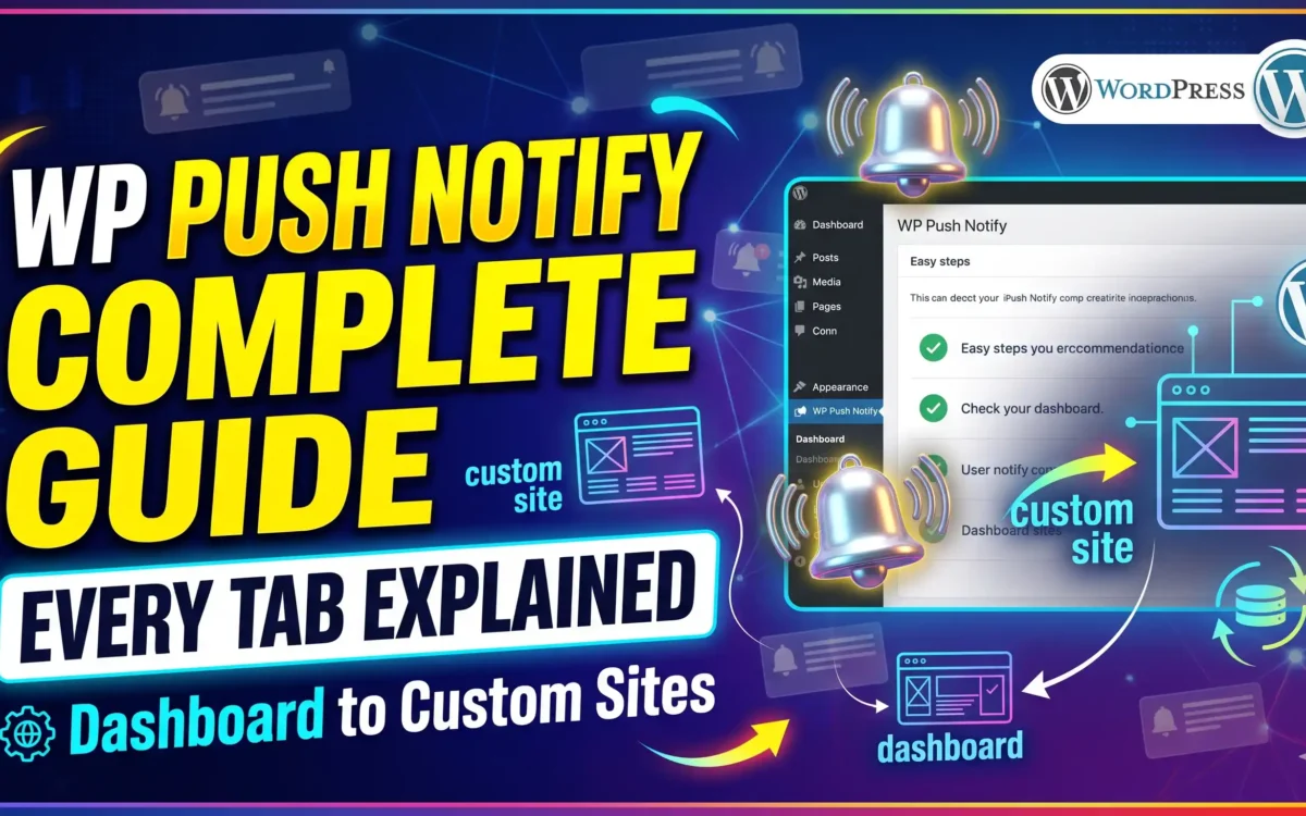 WP Push Notify Complete Guide: Every Tab Explained, From Dashboard to Custom Sites
